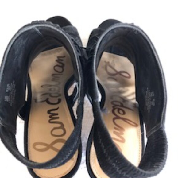 Sam Edelman Elaine - black suede fringed sandals - size 8.5 - Picture 6 of 9